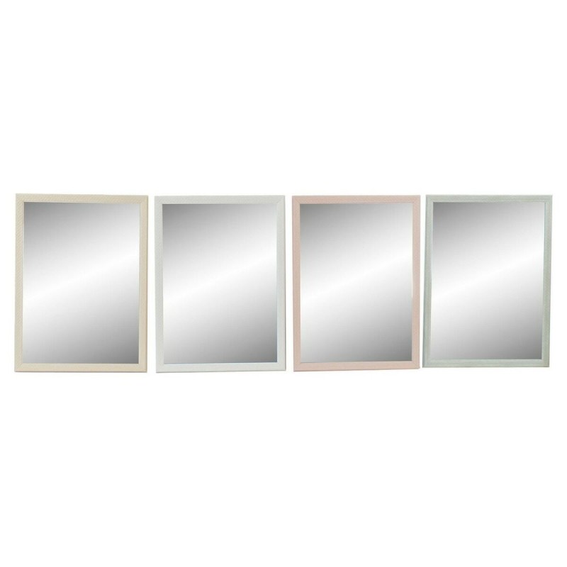 Miroir mural DKD Home Decor Verre Beige Rose Vert polystyrène (56 x 2 x 76 cm) (4 pcs) - Acheter à 71,48 € seulement chez Collec