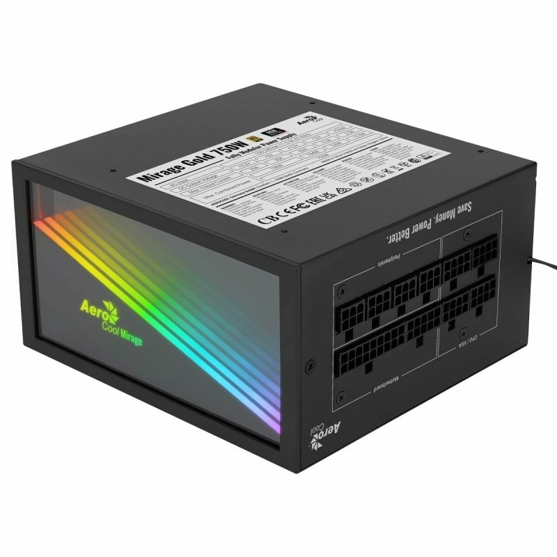 Bloc d’Alimentation Aerocool MIRAGEGOLD 750W Fuente Alimentación PC Modular RGB 80 Plus Gold Condensadores Japoneses - Acheter à