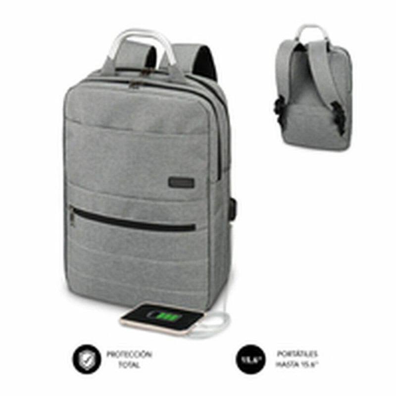 Sac à Dos pour Portable et Tablette avec Sortie USB Subblim MOCHILA ELITE AIRPADDING 15.6'' GREY - Acheter à 25,39 € seulement c