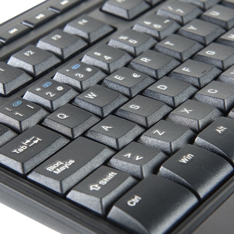 clavier et souris NGS NGS-KEYBOARD-0368 Espagnol Qwerty Noir - Acheter à 53,26 € seulement chez Collector's Boutique