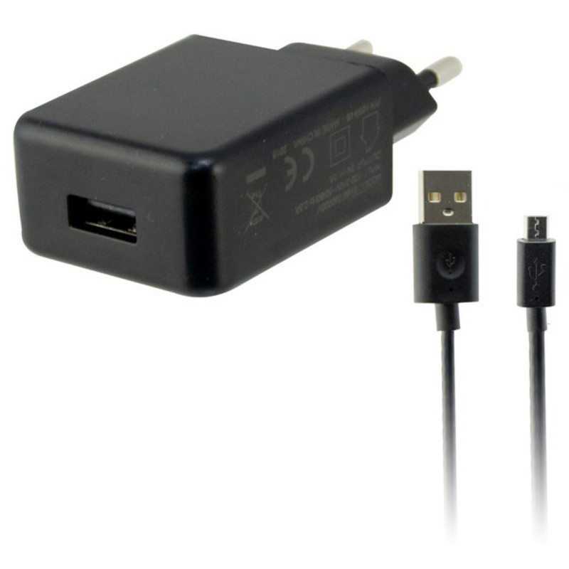 Chargeur Mural + Câble Micro USB KSIX USB 2A Noir - Acheter à 14,27 € seulement chez Collector's Boutique