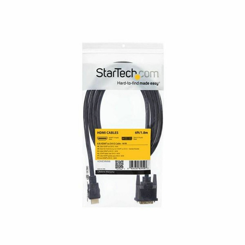 Adaptateur HDMI vers DVI Startech HDMIDVIMM6Noir - Acheter à 11,51 € seulement chez Collector's Boutique