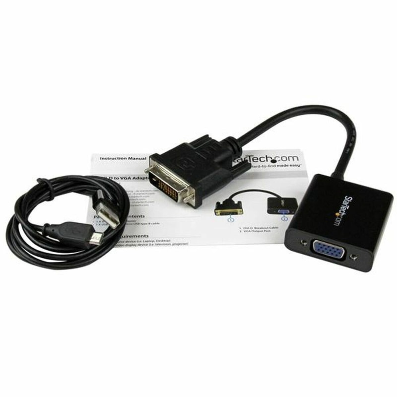 Adaptateur DVI-d vers VGA Startech DVI2VGAE0,19 m Noir - Acheter à 41,06 € seulement chez Collector's Boutique