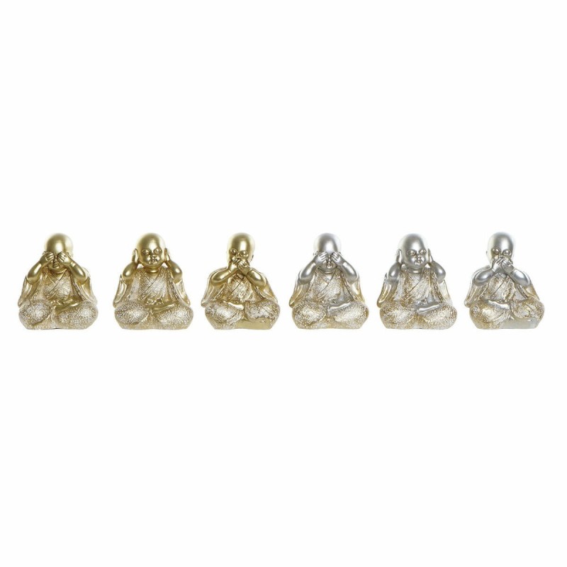 Figurine Décorative DKD Home Decor Argenté Doré Résine Moine (10.5 x 6 x 12 cm) (6 pcs) - Acheter à 22,67 € seulement chez Colle