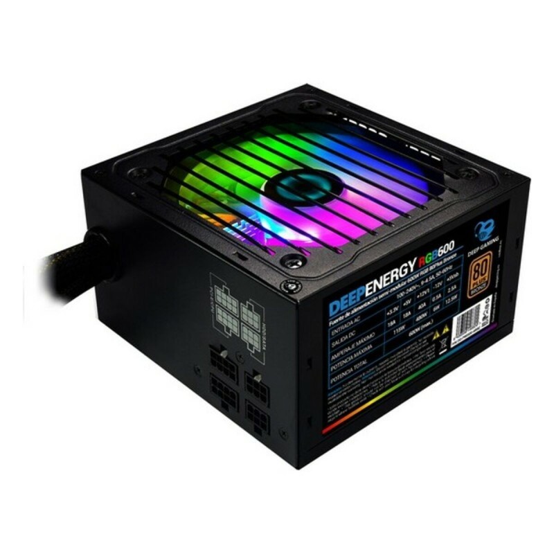 Bloc d’Alimentation CoolBox DG-PWS600-MRBZ ATX 600W RGB Noir Ø 12 cm x 1 - Acheter à 54,34 € seulement chez Collector's Boutique