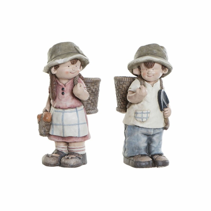 Figurine Décorative DKD Home Decor Fibre de Verre Bleu Rose Enfant (34 x 21 x 50 cm) (2 pcs) - Acheter à 69,50 € seulement chez 