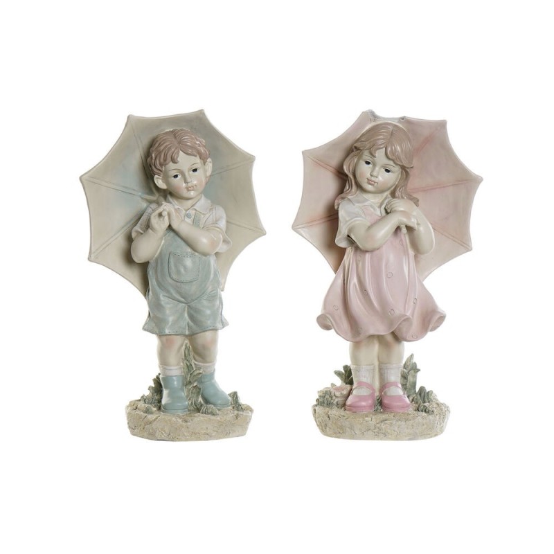 Figurine Décorative DKD Home Decor Bleu Rose Résine Enfant (28 x 20 x 48.5 cm) (2 pcs) - Acheter à 80,56 € seulement chez Collec