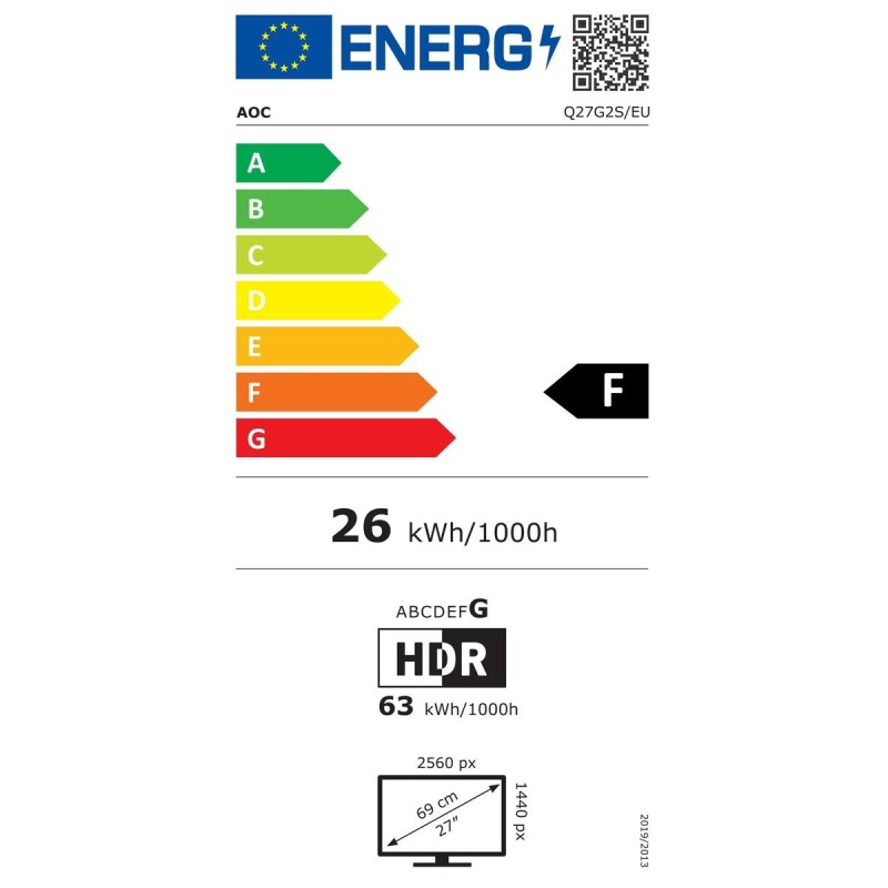 Écran AOC Q27G2S/EU 27" LED 2560 x 1440 px Quad HD - Acheter à 317,52 € seulement chez Collector's Boutique