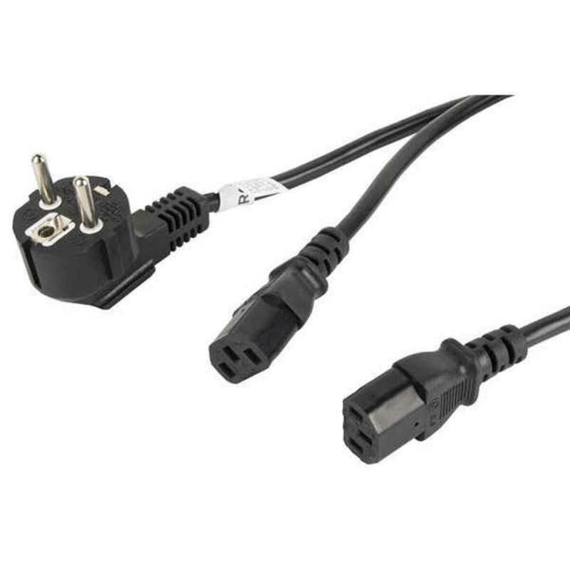 Câble d’Alimentation Lanberg SCHUKO CEE 7/7 A 2X IEC320 C13 Noir - Acheter à 7,56 € seulement chez Collector's Boutique