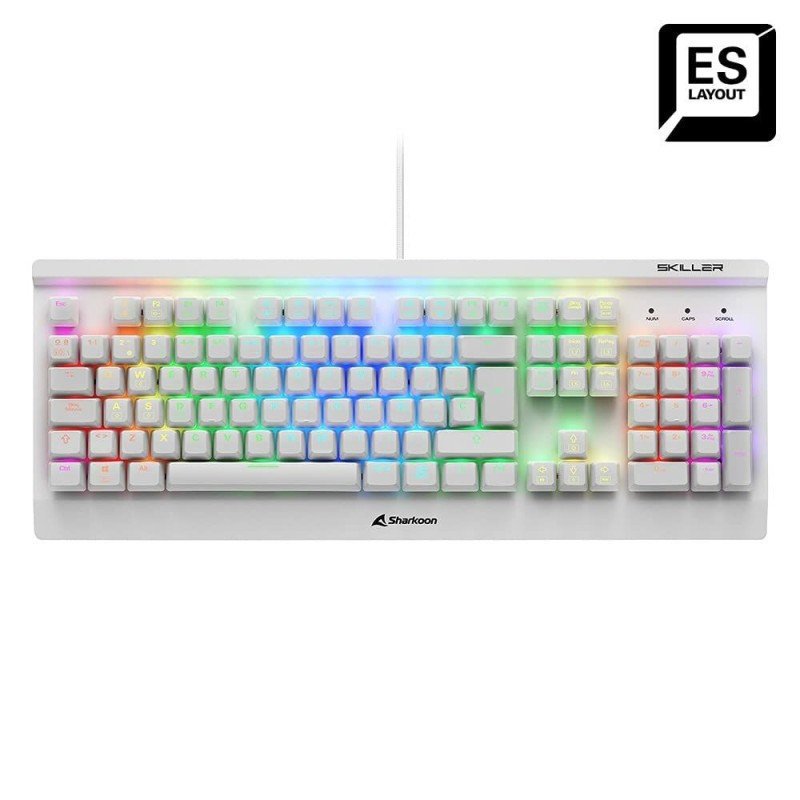 Clavier pour jeu Sharkoon SKILLER SGK3 Blanc LED RGB - Acheter à 69,19 € seulement chez Collector's Boutique