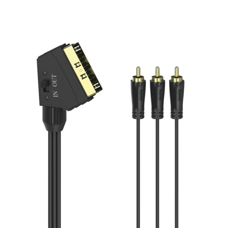 Câble 3 x RCA vers Euroconnecteur Hama 00205156 1,5 m Noir - Acheter à 9,50 € seulement chez Collector's Boutique