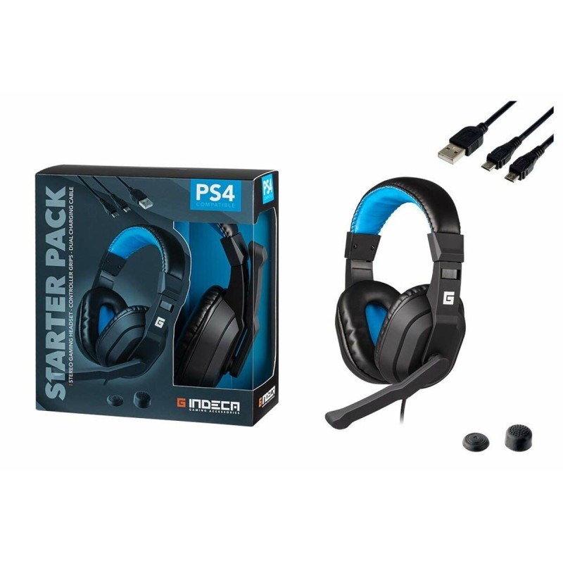 Casques avec Micro Gaming Indeca starter pack Noir/Bleu - Acheter à 20,83 € seulement chez Collector's Boutique