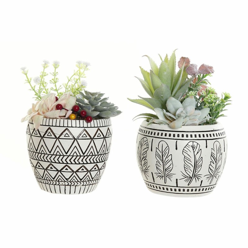 Plante décorative DKD Home Decor Résine Polyéthylène (12 x 12 x 18 cm) (2 pcs) - Acheter à 22,72 € seulement chez Collector's Bo