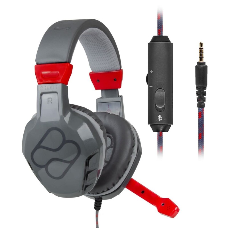 Casques avec Microphone FR-TEC HEADSAMUS Rouge Noir - Acheter à 17,15 € seulement chez Collector's Boutique