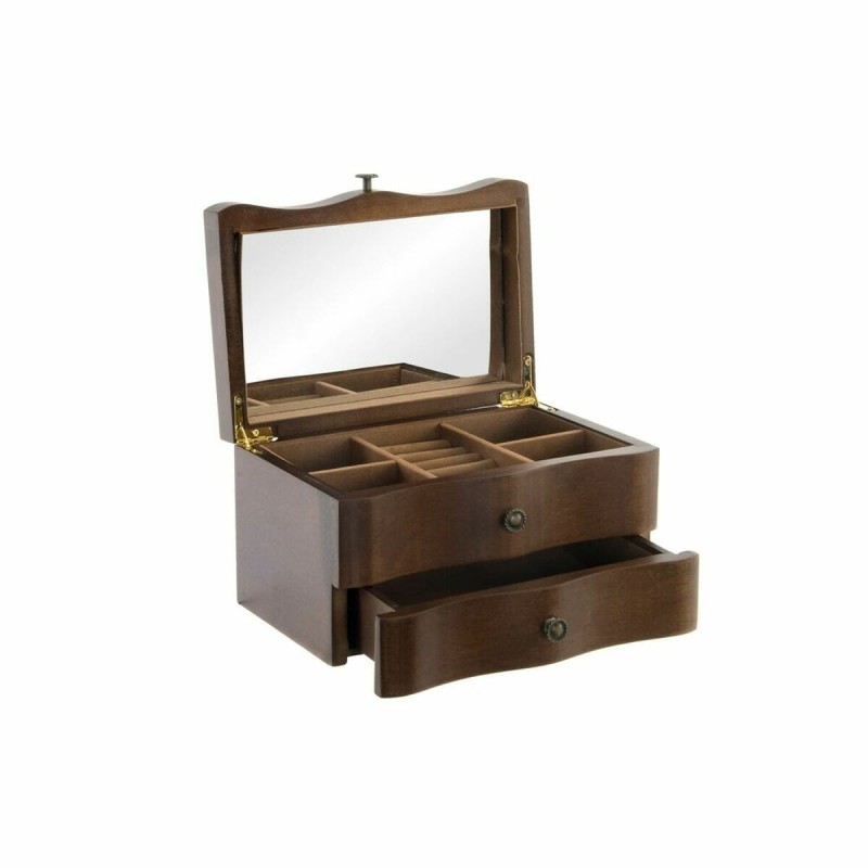 Boîte à bijoux DKD Home Decor Miroir Velours Bois MDF (20 x 13 x 12 cm) - Acheter à 23,64 € seulement chez Collector's Boutique