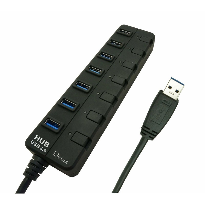 Hub USB L-Link LL-UH-307 Noir USB 3.0 7 en 1 - Acheter à 49,46 € seulement chez Collector's Boutique