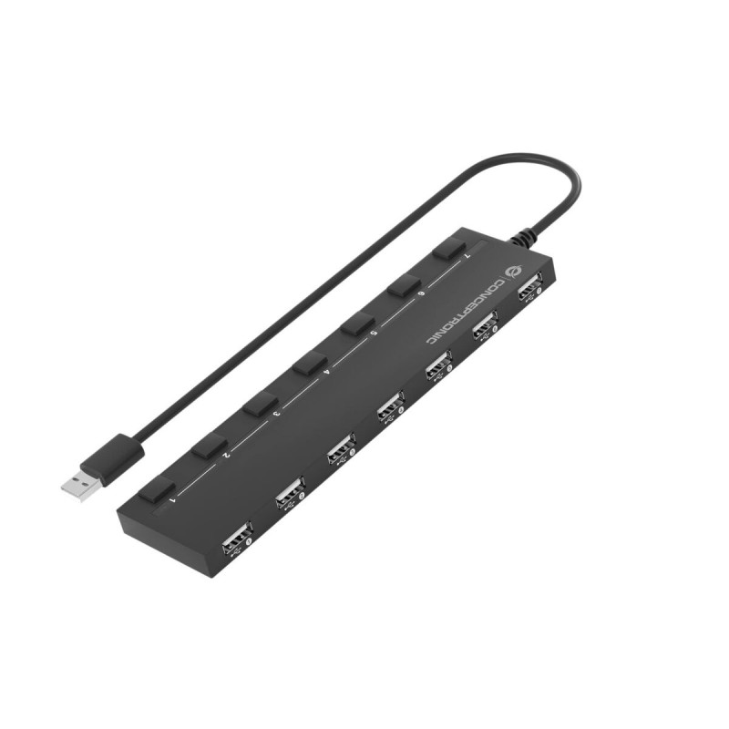 Hub USB Conceptronic HUBBIES08B Noir 7 en 1 - Acheter à 17,36 € seulement chez Collector's Boutique