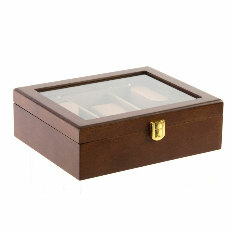 Boîte à bijoux DKD Home Decor Velours Verre Bois MDF (21 x 18 x 8 cm) - Acheter à 19,20 € seulement chez Collector's Boutique