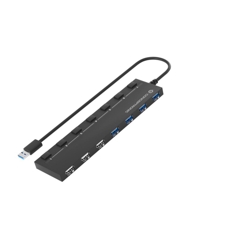 Hub USB Conceptronic HUBBIES09BP Noir 7 en 1 - Acheter à 30,52 € seulement chez Collector's Boutique