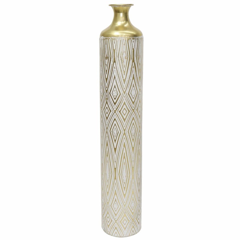 Vase DKD Home Decor Blanc Métal Colonial (15 x 15 x 85 cm) - Acheter à 40,09 € seulement chez Collector's Boutique