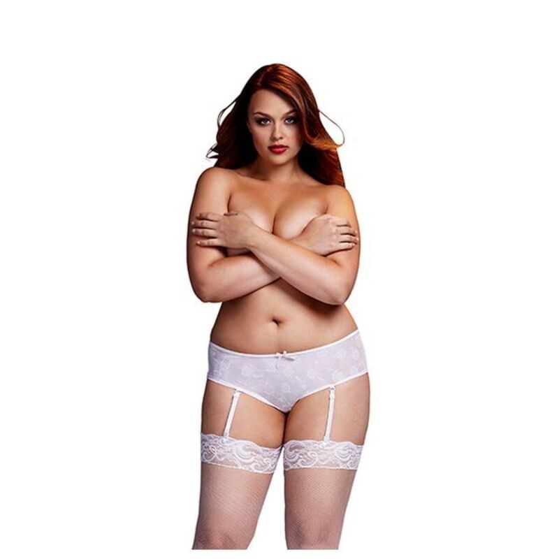 Shorty rose blanches ouverture entrejambe XL Baci Lingerie BW3122-WHTXL - Acheter à 15,04 € seulement chez Collector's Boutique