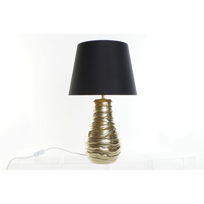 Lampe de bureau DKD Home Decor Noir Lin Cire Doré (38 x 38 x 65 cm) - Acheter à 62,98 € seulement chez Collector's Boutique