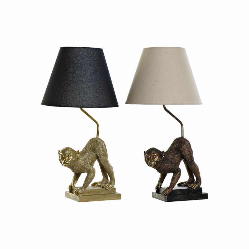 Lampe de bureau DKD Home Decor Noir Beige Doré Métal Résine Singe (32.5 x 30 x 60 cm) (2 pcs) - Acheter à 153,62 € seulement che