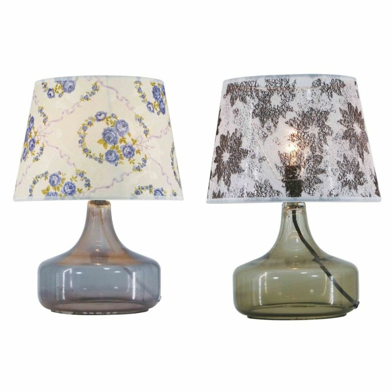 Lampe de bureau DKD Home Decor Verre Polyester Fleurs (28 x 28 x 38 cm) (2 pcs) - Acheter à 81,17 € seulement chez Collector's B