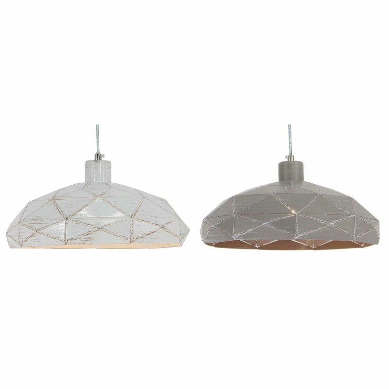 Suspension DKD Home Decor Gris Métal Blanc (32 x 32 x 11 cm) (2 pcs) - Acheter à 81,83 € seulement chez Collector's Boutique