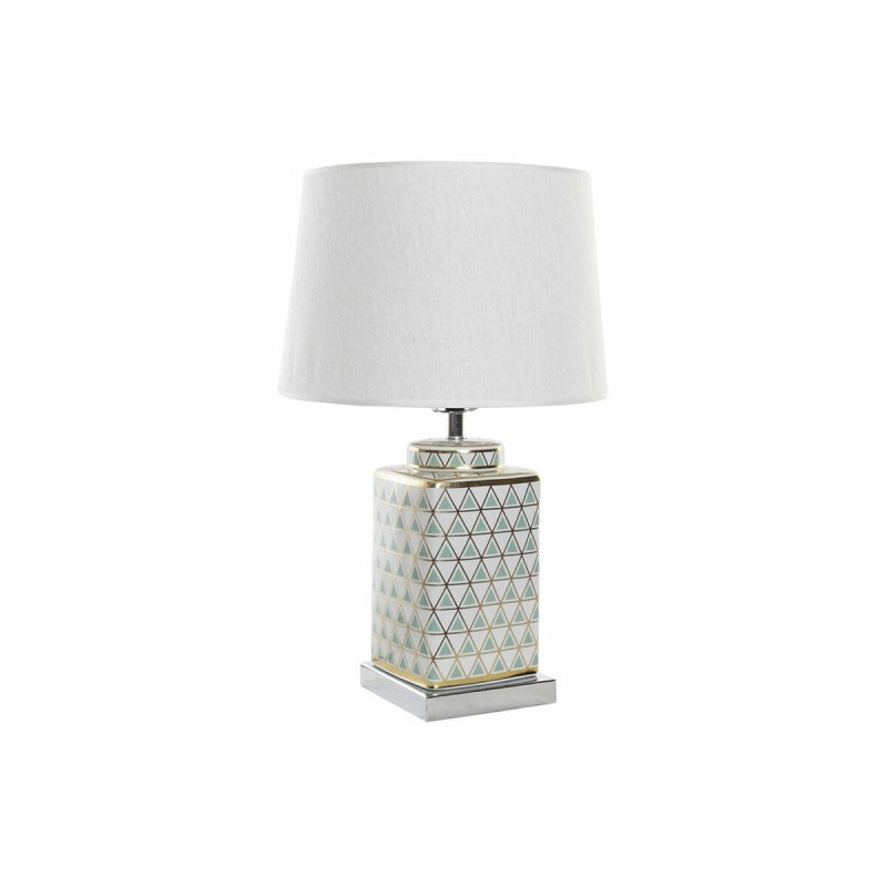 Lampe de bureau DKD Home Decor Mosaïque Porcelaine Doré Polyester Menthe 220 V 60 W (35 x 35 x 57 cm) - Acheter à 56,53 € seulem