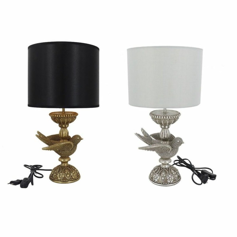 Lampe de bureau DKD Home Decor Doré Polyester Argent Résine (16.6 x 11.6 x 33 cm) (2 pcs) - Acheter à 77,30 € seulement chez Col