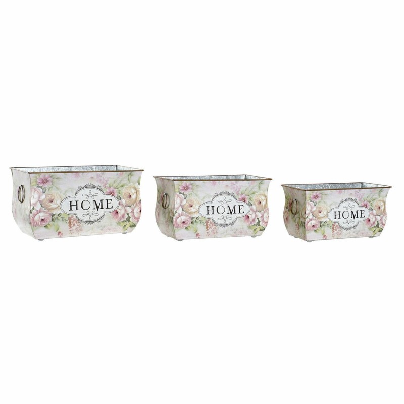 Cache-pot DKD Home Decor Rose Métal (3 pcs) - Acheter à 32,76 € seulement chez Collector's Boutique