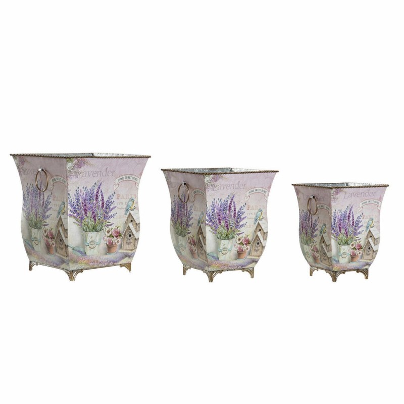 Cache-pot DKD Home Decor Métal Lila (3 pcs) - Acheter à 33,76 € seulement chez Collector's Boutique