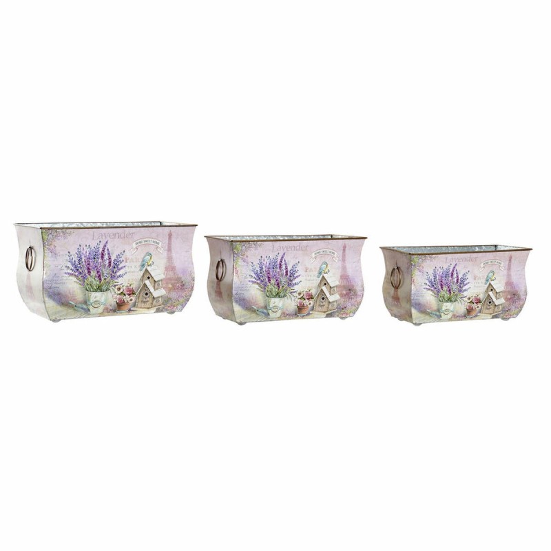 Cache-pot DKD Home Decor Métal Lila (3 pcs) - Acheter à 36,41 € seulement chez Collector's Boutique