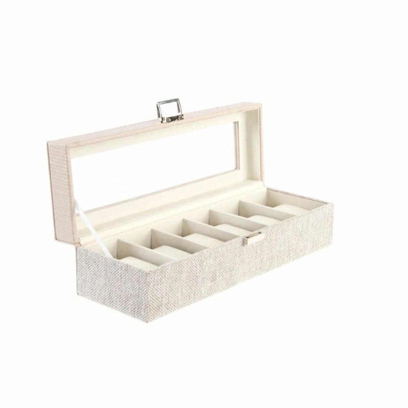 Boîte à bijoux DKD Home Decor Beige Lin (33 x 11 x 9 cm) - Acheter à 32,76 € seulement chez Collector's Boutique