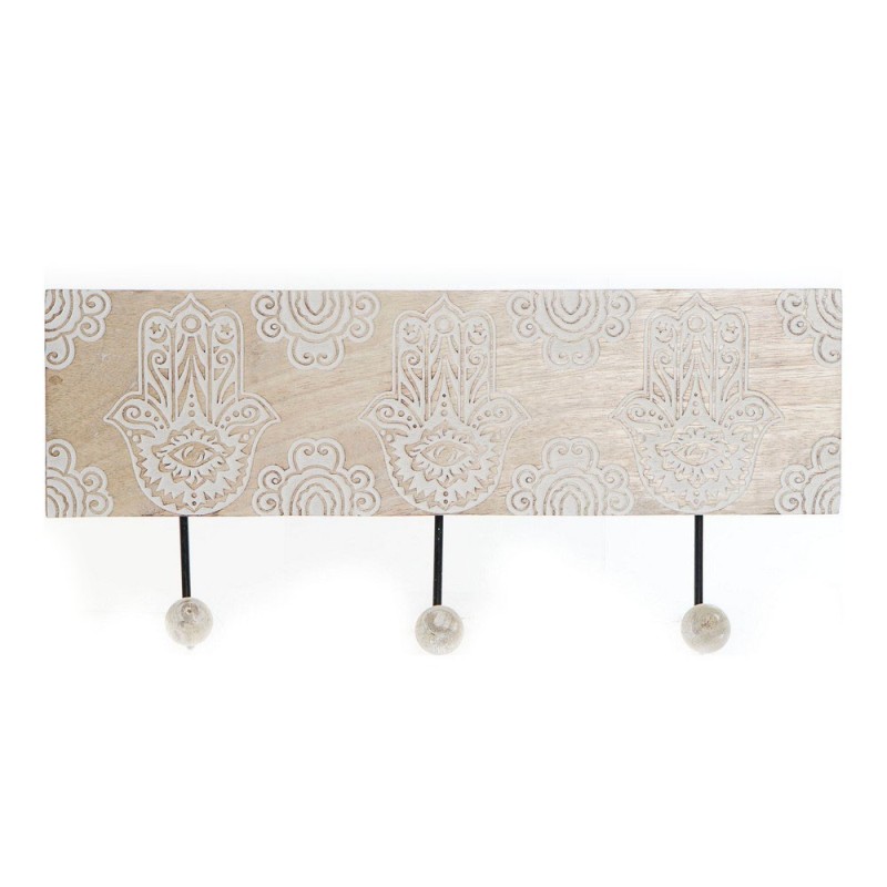 Portemanteau DKD Home Decor Métal Bois de manguier Indien (38 x 2 x 11 cm) - Acheter à 9,66 € seulement chez Collector's Boutiqu