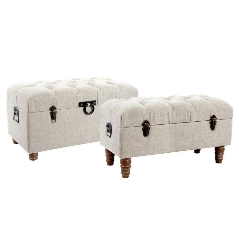 Banquette DKD Home Decor   Beige Bois Marron (81 x 42 x 43 cm) - Acheter à 175,57 € seulement chez Collector's Boutique