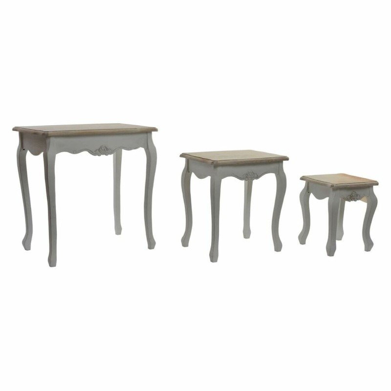 Jeu de 3 tables DKD Home Decor Bois Blanc (60 x 40 x 61 cm) (3 pcs) - Acheter à 197,96 € seulement chez Collector's Boutique