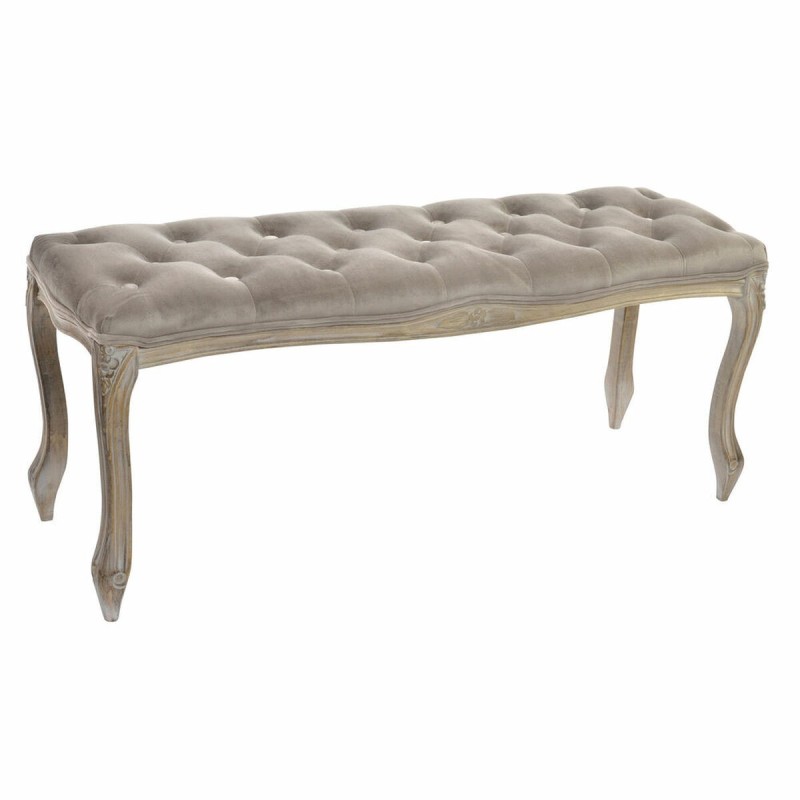 Banquette DKD Home Decor   Gris Polyester Bois d'hévéa (112 x 38 x 48 cm) - Acheter à 139,54 € seulement chez Collector's Boutiq