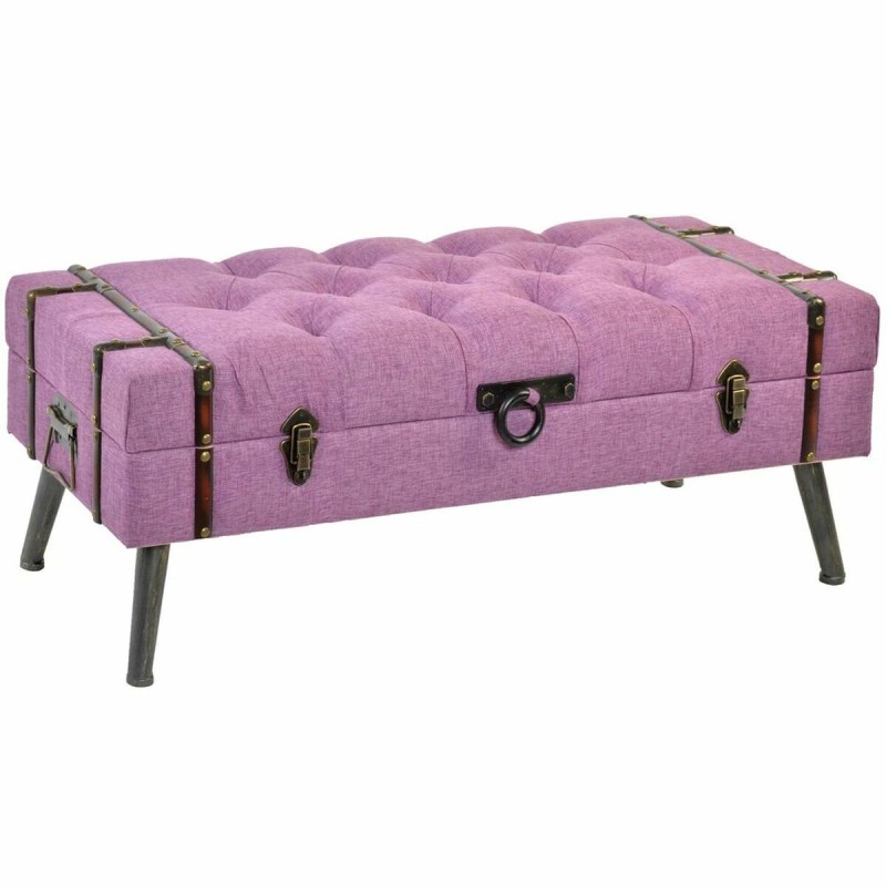 Banquette DKD Home Decor   Métal Polyester Fuchsia Bois MDF (102 x 42 x 40,5 cm) - Acheter à 118,50 € seulement chez Collector's