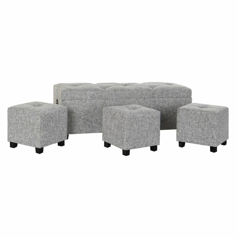 Coffre DKD Home Decor Noir Gris Lin Bois (4 pcs) - Acheter à 233,46 € seulement chez Collector's Boutique