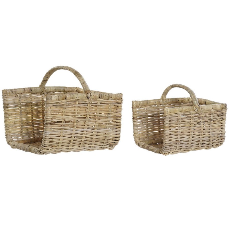 Support pour bois de chauffage DKD Home Decor Rotin Cottage (2 pcs) - Acheter à 87,82 € seulement chez Collector's Boutique