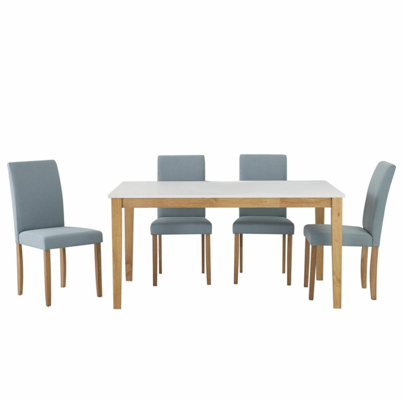 Ensemble Table + 4 Chaises DKD Home Decor Polyester Chêne Laqué (120 x 75 x 74 cm) - Acheter à 393,59 € seulement chez Collector