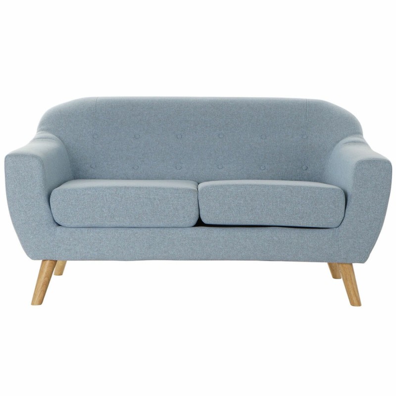 Canapé deux places DKD Home Decor Polyester Bois d'hévéa Bleu ciel (146 x 84 x 82 cm) - Acheter à 356,41 € seulement chez Collec