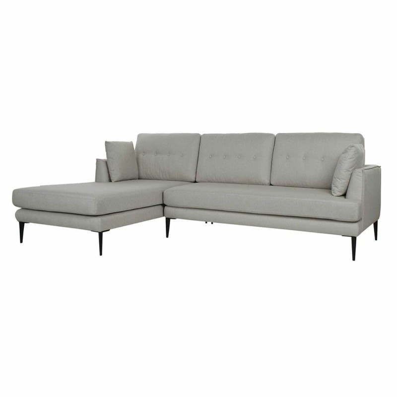 Canapé chaise longue DKD Home Decor Gris Polyester Métal (240 x 160 x 85 cm) - Acheter à 817,40 € seulement chez Collector's Bou