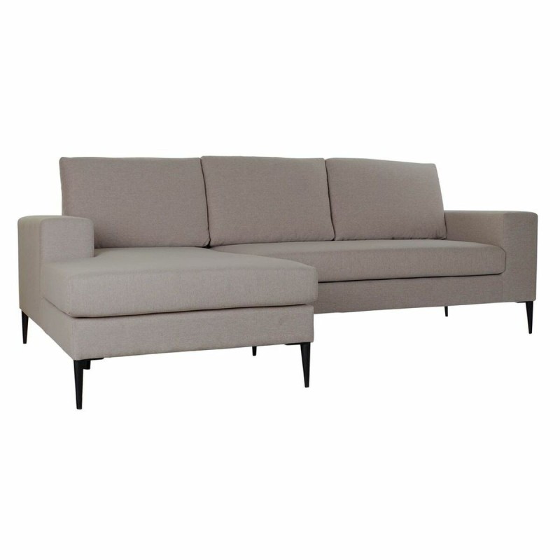 Canapé chaise longue DKD Home Decor Polyester Métal Gris foncé (240 x 160 x 85 cm) - Acheter à 1 003,44 € seulement chez Collect