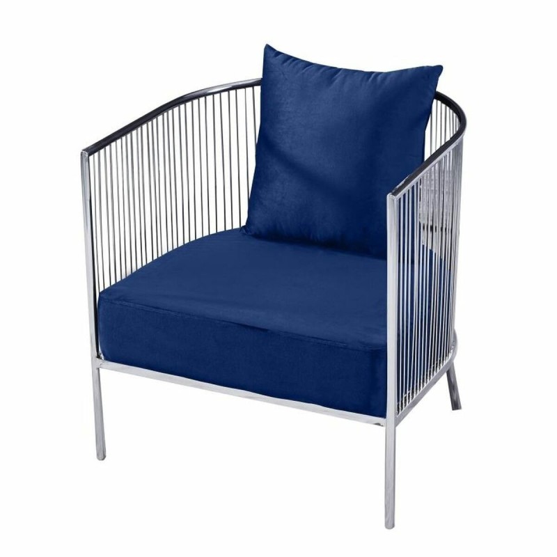 Fauteuil DKD Home Decor Polyester Acier Blue marine (66 x 69 x 70 cm) - Acheter à 346,68 € seulement chez Collector's Boutique