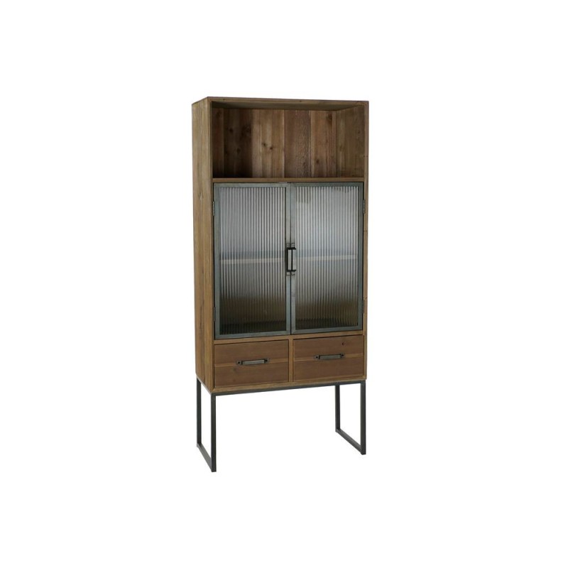 Armoire DKD Home Decor Noir Bois Métal Verre (70 x 34.5 x 160 cm) - Acheter à 379,62 € seulement chez Collector's Boutique