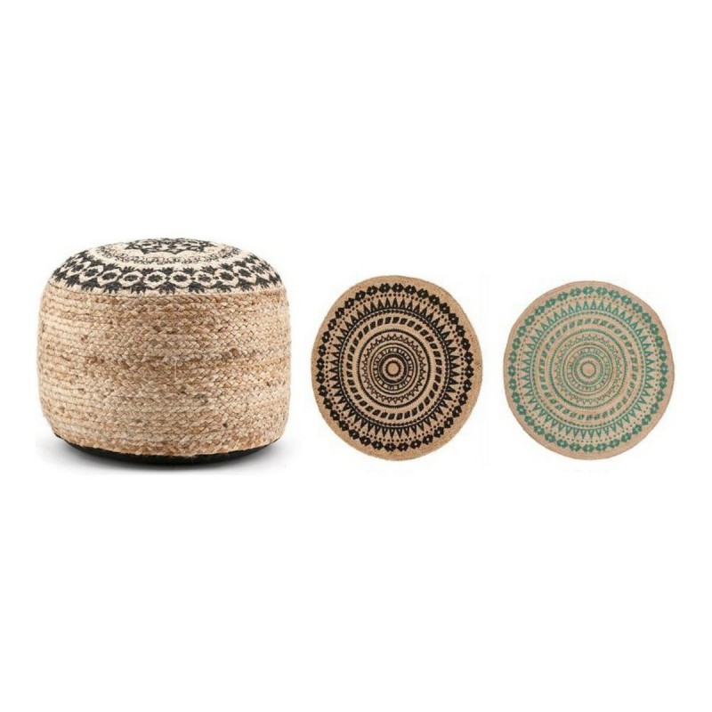 Pouf DKD Home Decor Jute (40 x 40 x 30 cm) (2 pcs) - Acheter à 85,60 € seulement chez Collector's Boutique