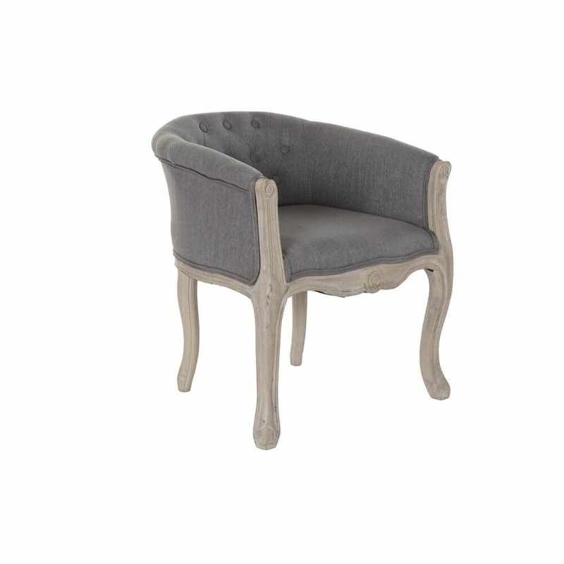 Fauteuil DKD Home Decor Gris Bois Polyester (58 x 56 x 69 cm) - Acheter à 189,89 € seulement chez Collector's Boutique